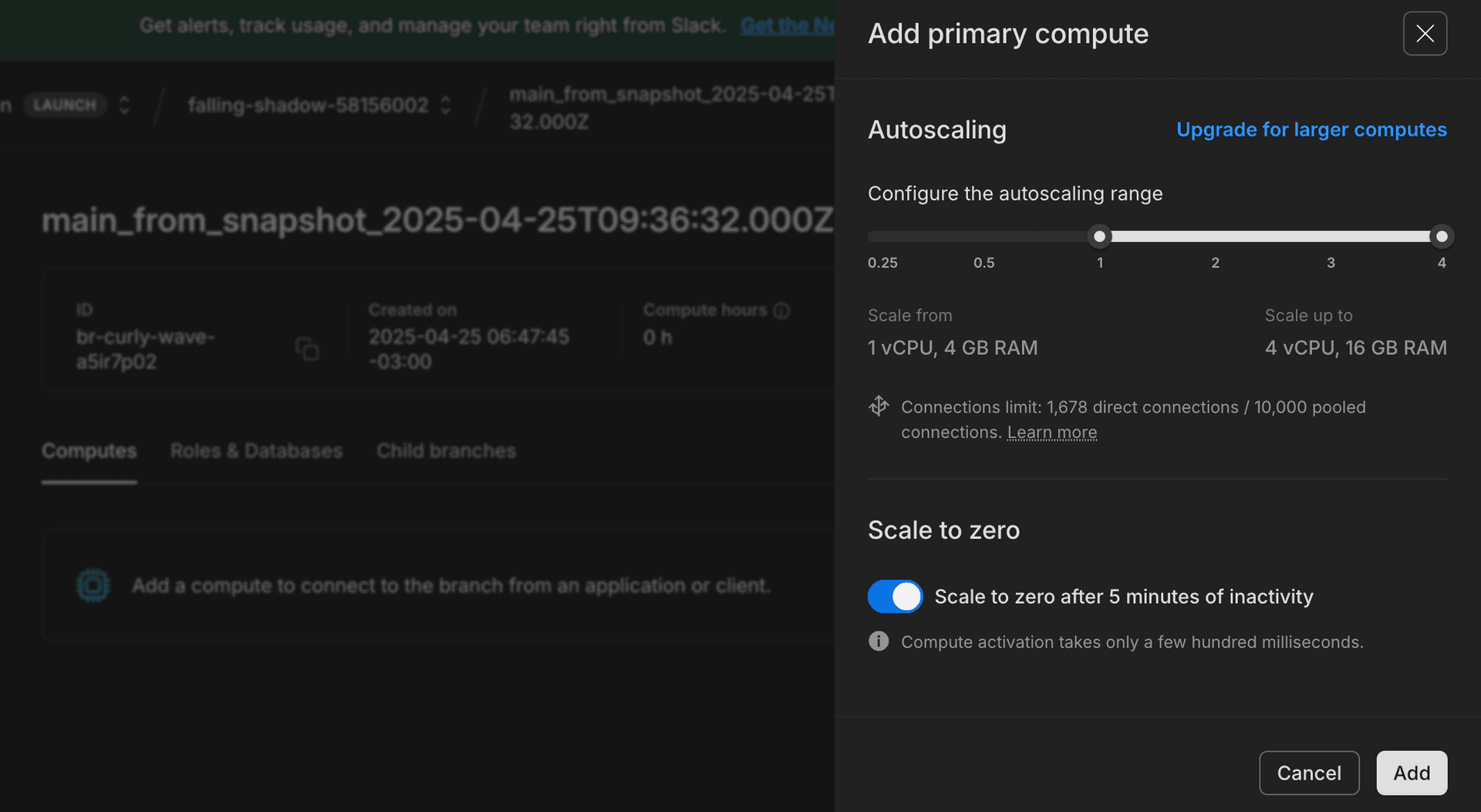 Restore branch compute settings